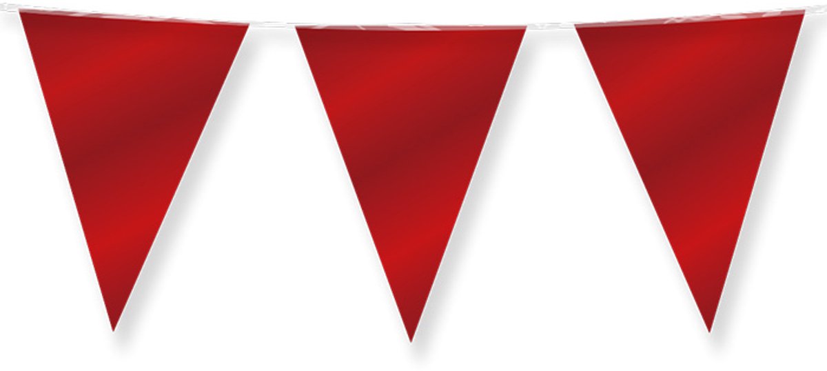 Dubbelzijdige vlaggenlijn | set á 6 stuks | Lengte: 10 meter | Kleur: Rood